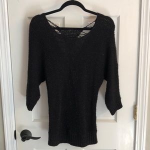 Black with Silver Spider Back Top